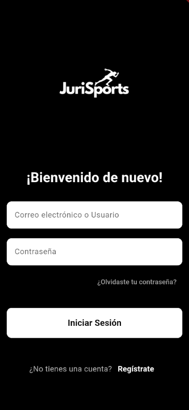 Pantalla de la app JuriSports - Dashboard